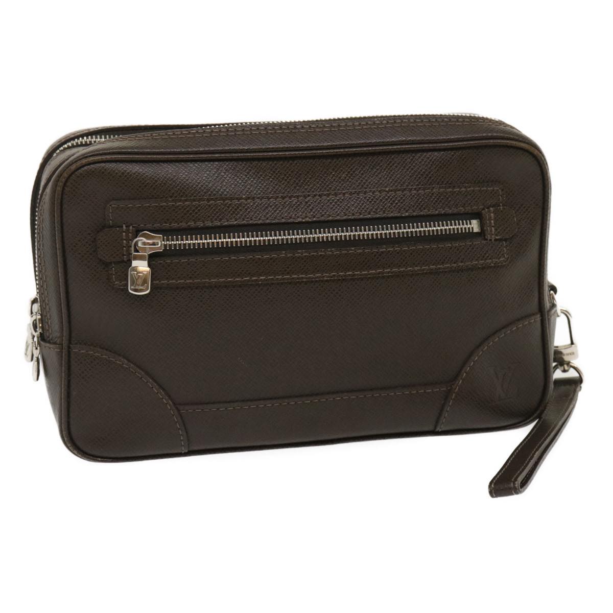 Louis Vuitton Taiga Pavel Clutch Bag Grizzly M31148 Lv Auth Ro322